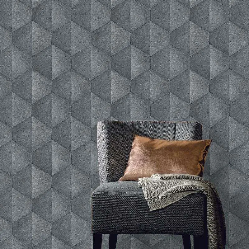 Fashion for Walls 4 Prisma design geometriai mintás szürke tapéta - Image 2