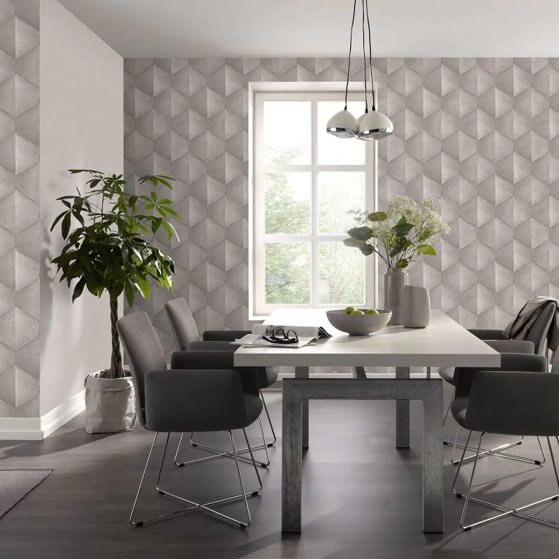 Fashion for Walls 4 Prisma design geometriai mintás taupe tapéta - Image 2