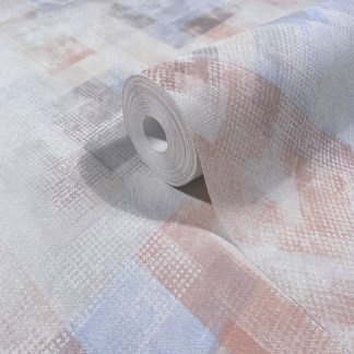 Bézs, kék, bordó grafikus mintás tapéta 88906