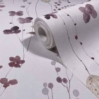Letisztult virágos vintage dekor tapéta lila színben 88967 Marburg Fresh Up