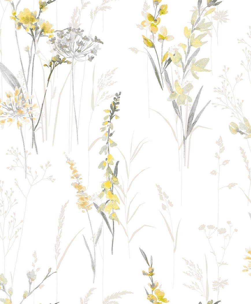 Tapeta scienna na flizelinie 88923 Marburg Fresh Up polne kwiaty - Virágmintás vinyl tapéta sárga színekkel - Virágmintás vinyl tapéta sárga színekkel 88923