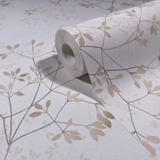 Virág mintás vlies tapéta barna színben 88933