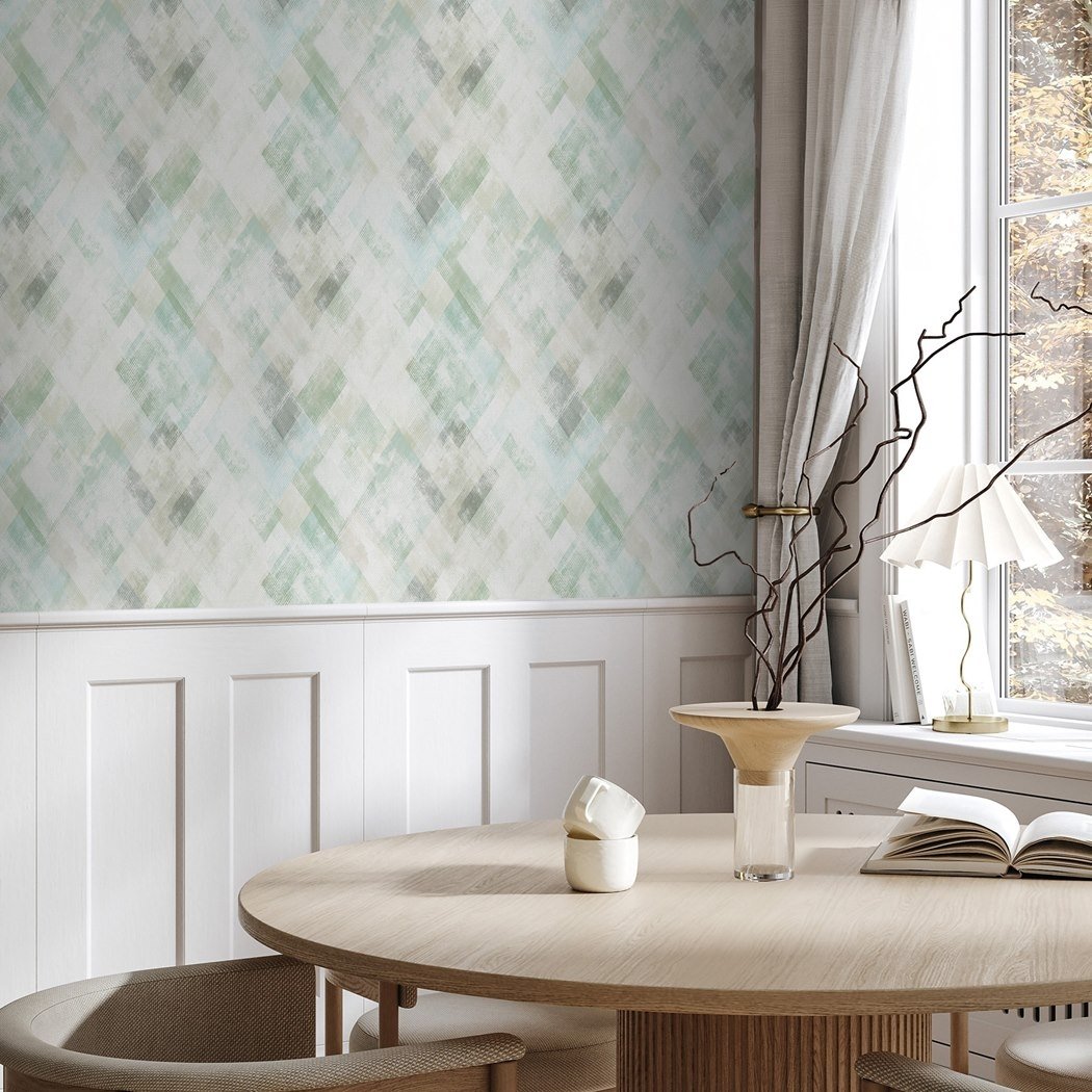 Zold geometrikus mintas vinyl tapeta 88907 1 - Zöld geometrikus mintás vinyl tapéta 88907 - Zöld geometrikus mintás vinyl tapéta 88907