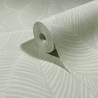 Zöld levél mintás modern tapéta 88976