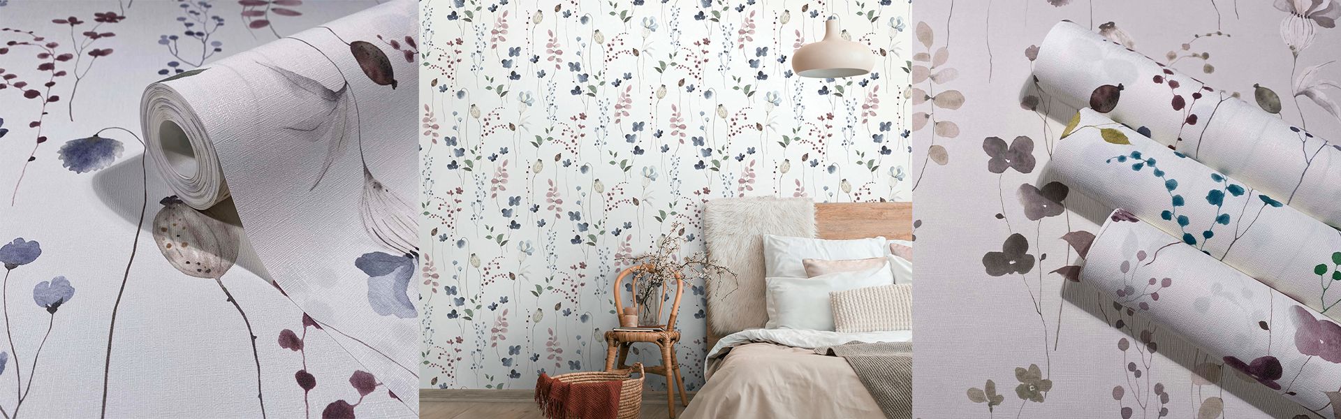 Letisztult virágos vintage dekor tapéta többféle színben