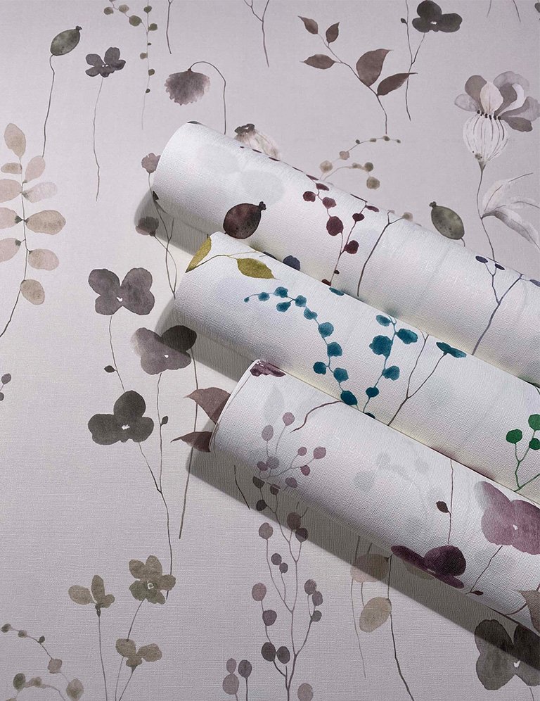 Letisztult virágos vintage dekor tapéta többféle színben